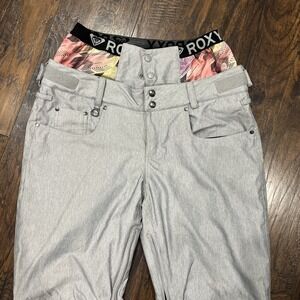 ROXY 10k Slim Fit Ski Pants Waterproof Snow Sport Snowboard Women Gray Size XL